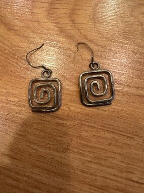 Mexico silver geometric design earrings